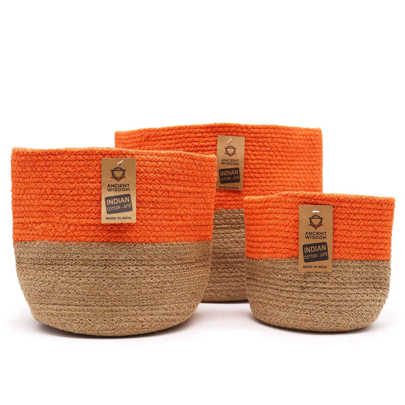 Set of 3 Cotton Rope Storage Baskets - Orange product image