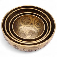 Pure Brass Etched Buddha - Set of 4 - Approx 3.85kg product image 10
