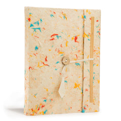 Lokta Mixed Colour Cotton Notebook – Large (21x15cm) – 45 Leaves – Includes Bookmark product image 4