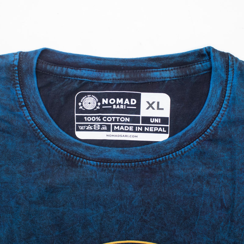 Nomad Sari Stonewashed Cotton T-Shirt - Stay Wild Moon Child - Blue - XL product image