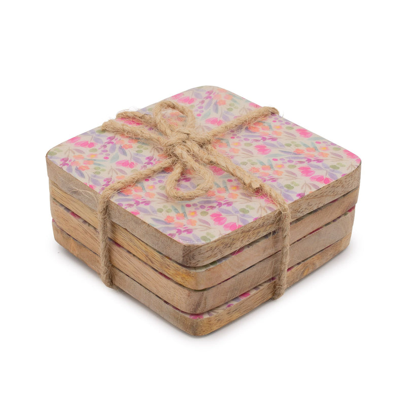 Set of 4 Square Coasters - Pretty Floral product image