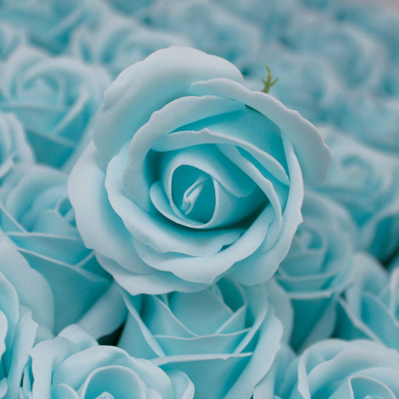 Craft Soap Flowers - Med Rose - Baby Blue product image