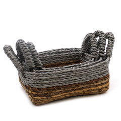 Banana Leaf & Abu-Abu Raffia Square Basket- Set of 3 product image 2