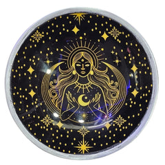 Triple Leg Enamelled Offering Plate - Gold Goddess on Black product image 4