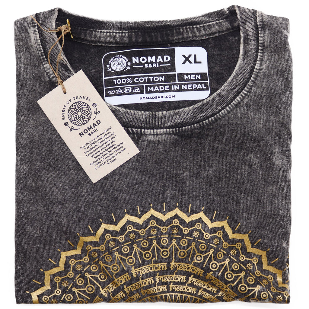 Nomad Sari Stonewashed Cotton T-Shirt – Mandala – Dark Grey – XL product image 2