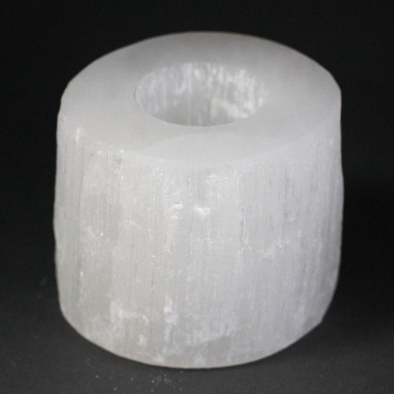 Selenite Cylinder Candle Holder - 8 cm product image