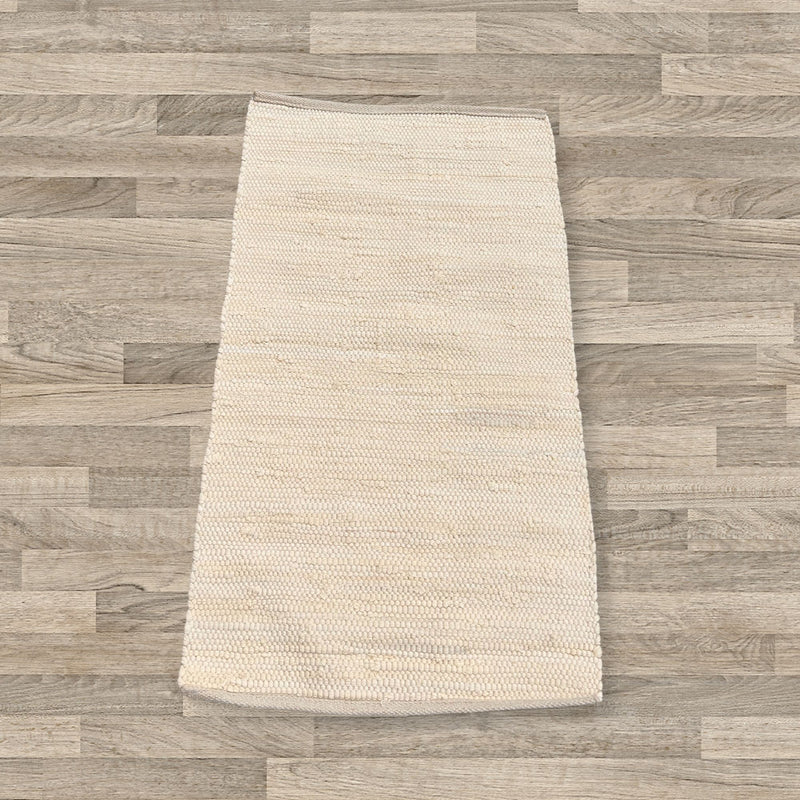 Small Indian Handloom Cotton Rug - Cream product image