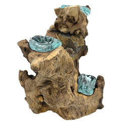 Molton Glass Triple Candle Holder on Wood product image 6