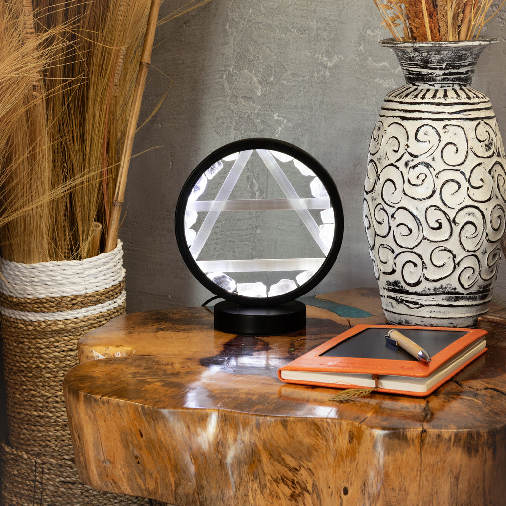 Gemstone Halo Lamp - Air - Clear Quartz & Selenite – product view 5