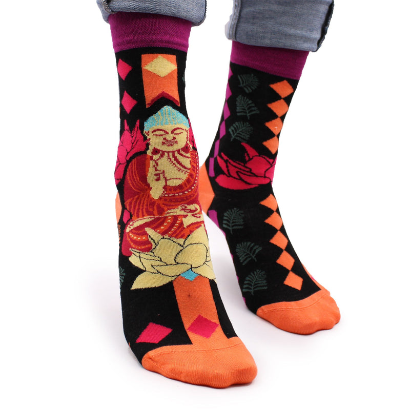 Hop Hare Bamboo Socks S/M - Pink Buddha & Lotus product image