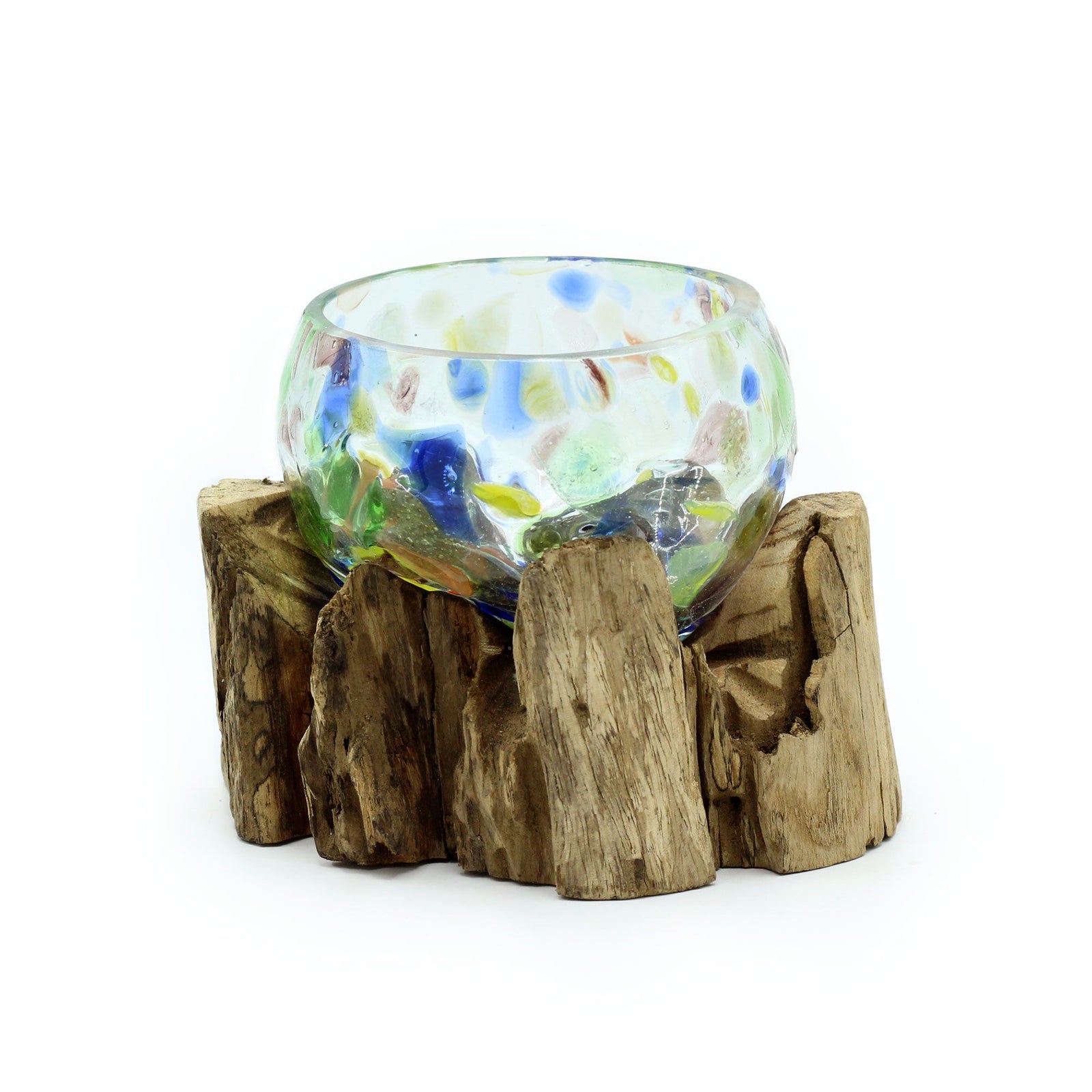 Molten Coloured Glass on Wood - Small Bowl product image