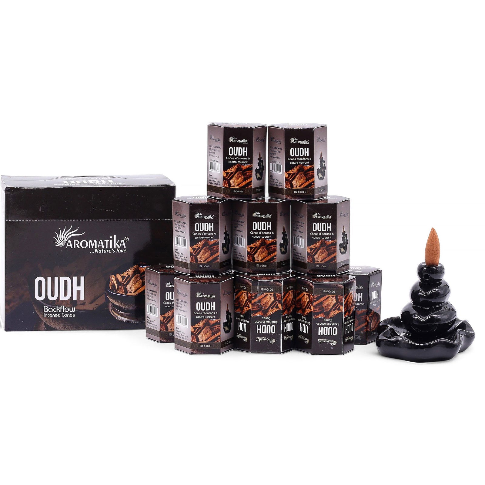 Pack of 10 Masala Backflow Incense - Oudh product image