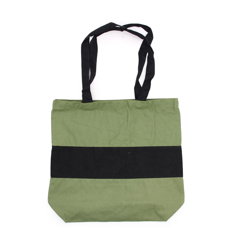 Two Tone Cotton Bag - 38x42x12cm - Green & Black - 10oz product image