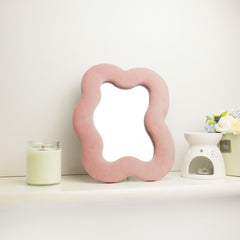 Soft Squiggly Mirror – Square Pebble – Rose Blush (22.5x27x2.3cm) product image 3
