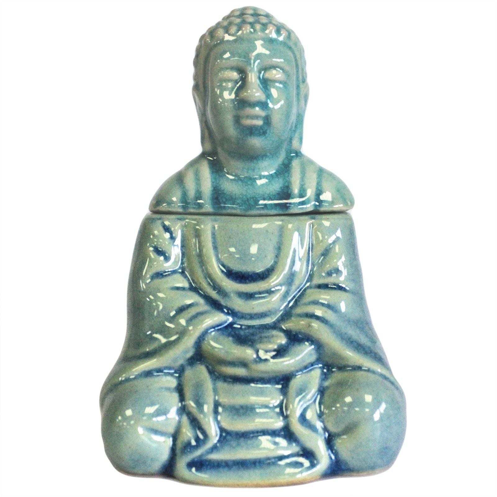 Sitting Buddha Oil Burner - Blue product image