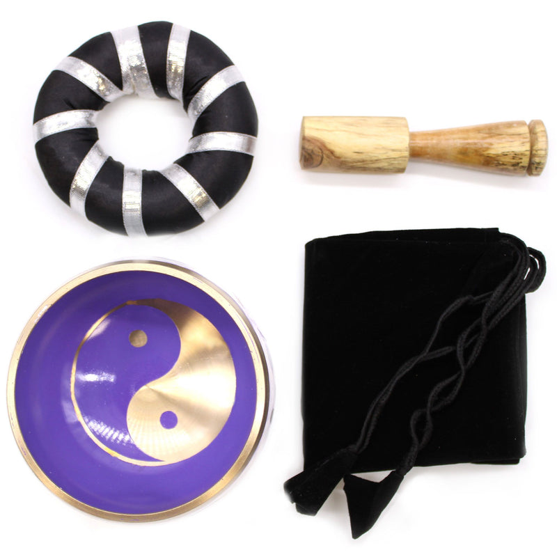 Yin & Yang Singing Bowl Set- White/Purple 10.7cm product image