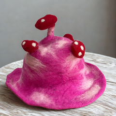 Felted Mushroom Hat - Shocking Pink product image 2