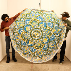 Large Mandala Roundy Art (180cm) - Yellow & Blue product image 2