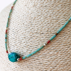 Nepalese Extra Fine Gem Necklace - Turquoise Stone & Beads product image 3