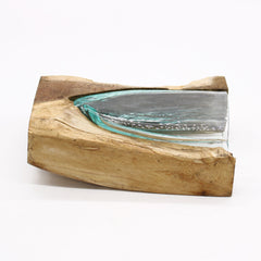Molton Glass V-shaped Art Vase on Wood product image 6
