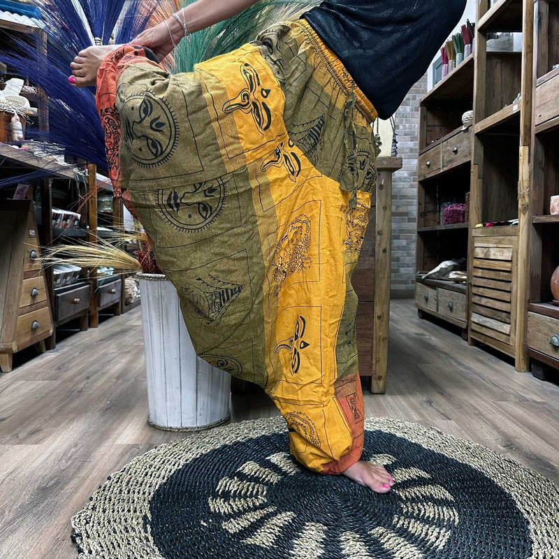 Yoga and Festival Pants - Aladdin Himalayan Print on Orange product image