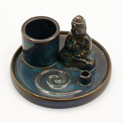 Multi Purpose Buddha Incense Plate - Ceramic Blue product image 2