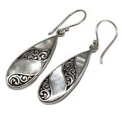 Shell & Silver Earrings - Teardrop- MOP product image 7