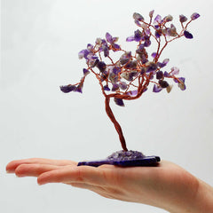 Lrg Gemstone Tree - Amethyst on Natural Agate Base (100 stones) product image 2