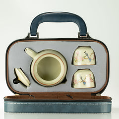 Travel Teapot Set & Two Cups - Blue Bird Qing Dynasty