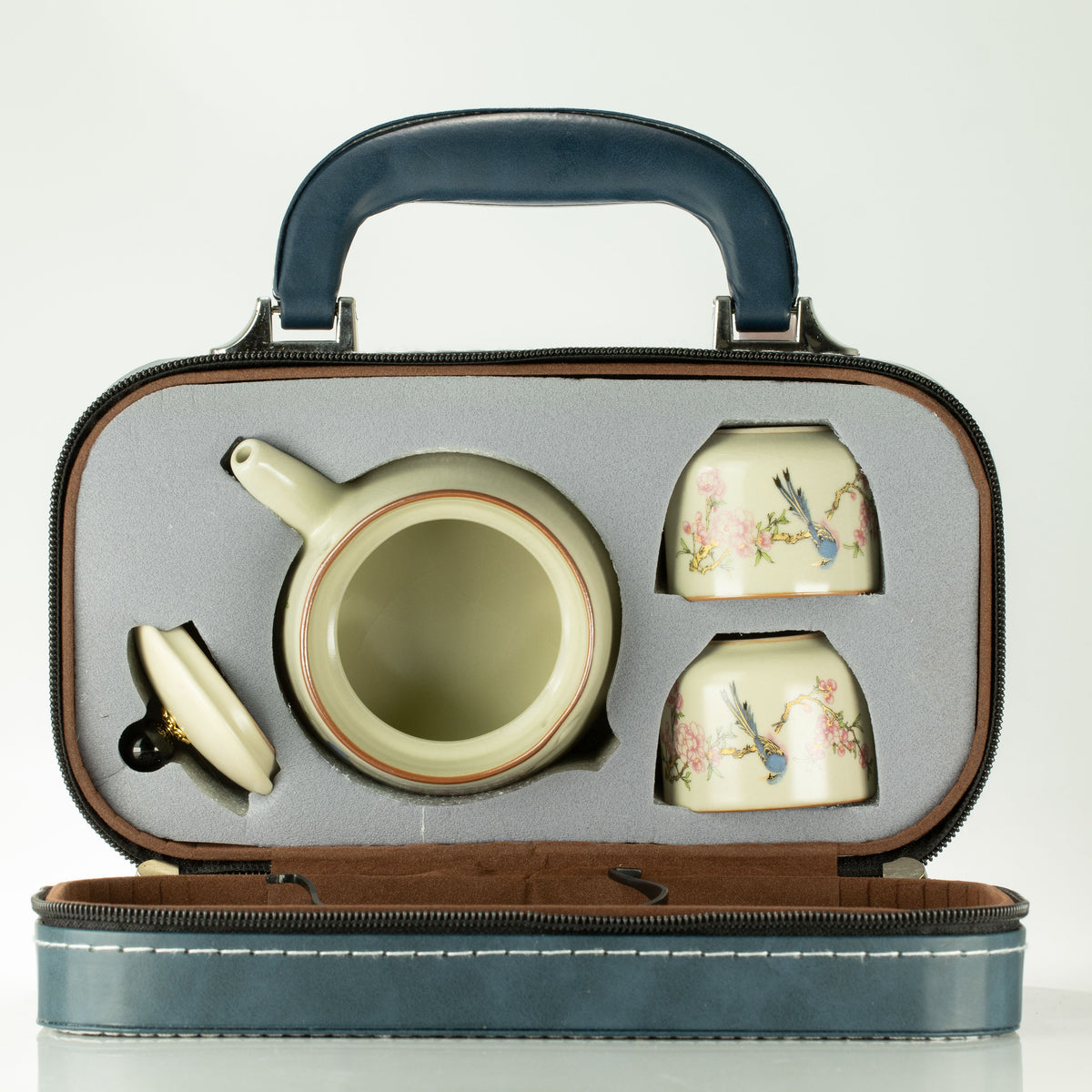Travel Teapot Set & Two Cups - Blue Bird Qing Dynasty - product image 5