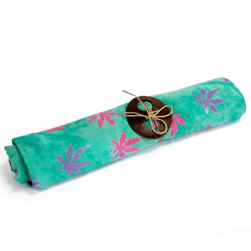 Bali Block Print Sarong - Tropical Leaves - Green product image
