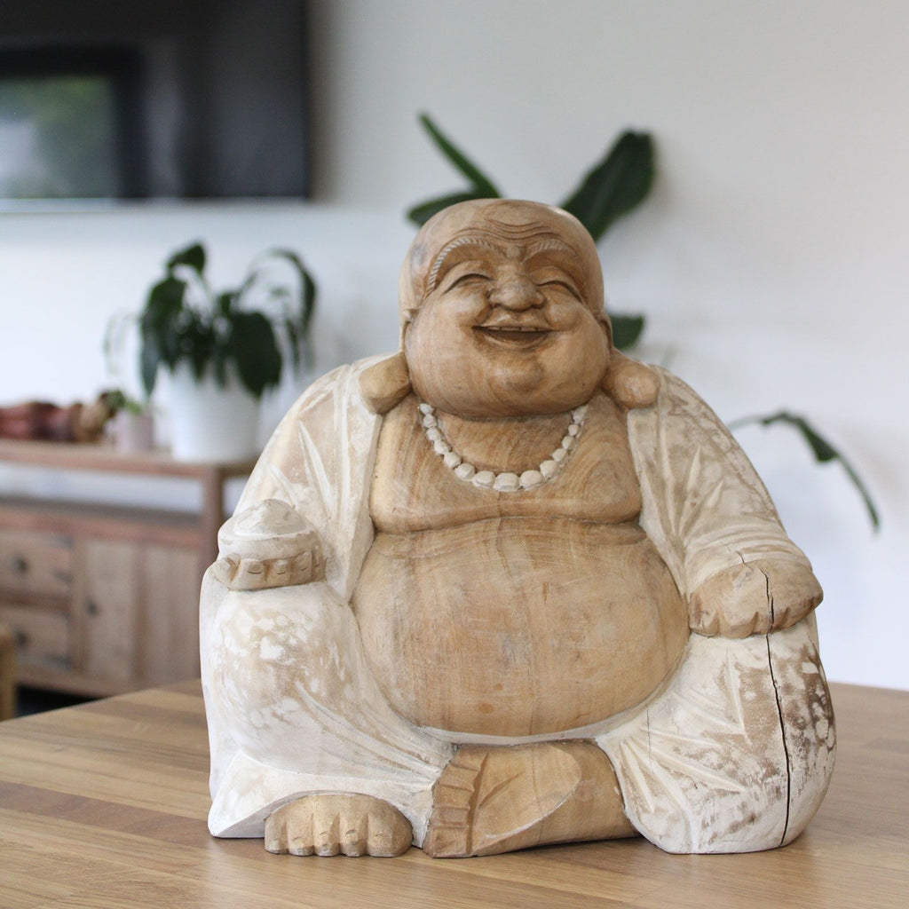 Happy Buddha - Whitewash 30cm product image 3