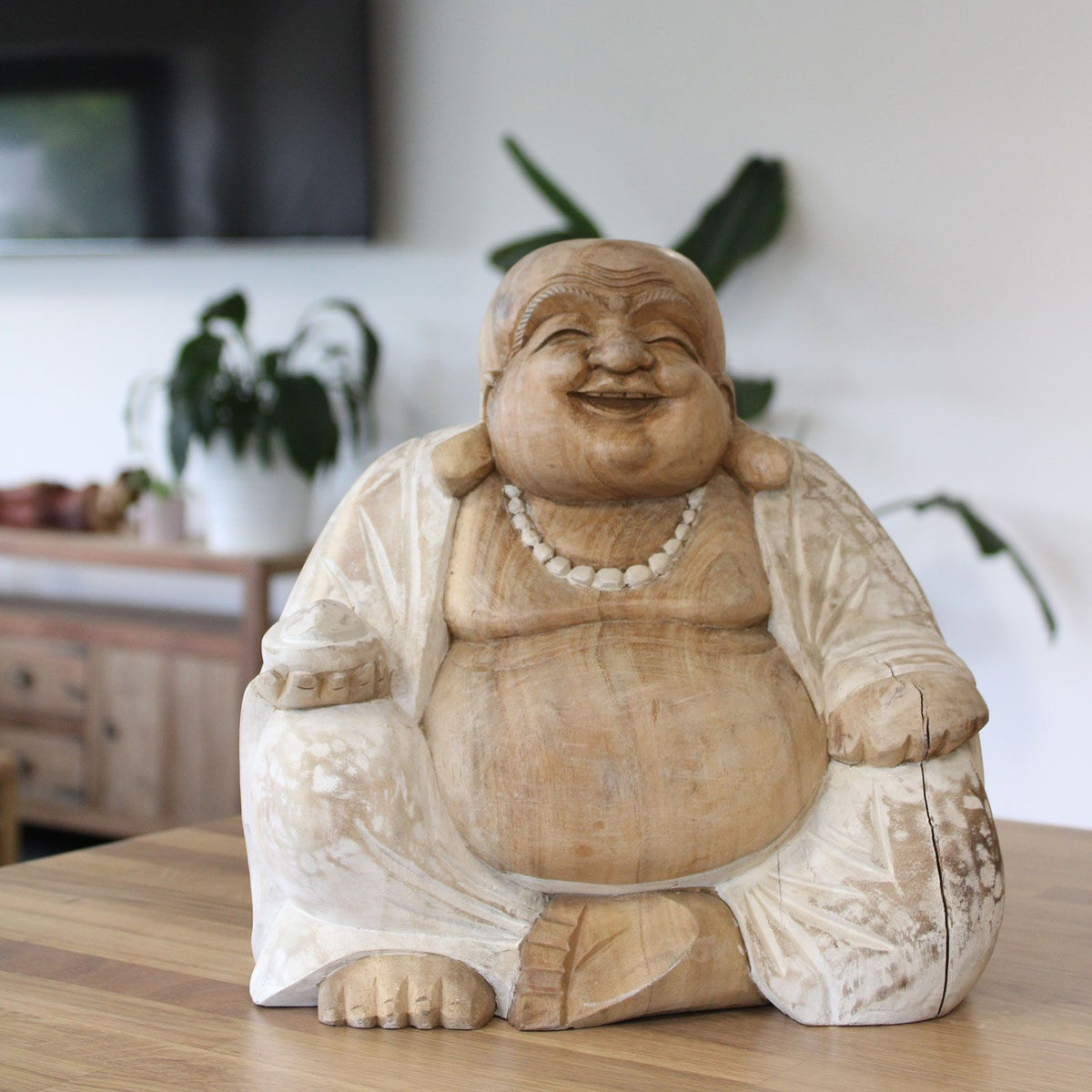 Happy Buddha - Whitewash 30cm product image 3