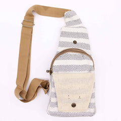 Body Cross Bag Natural Cotton - Grey & White product image 3