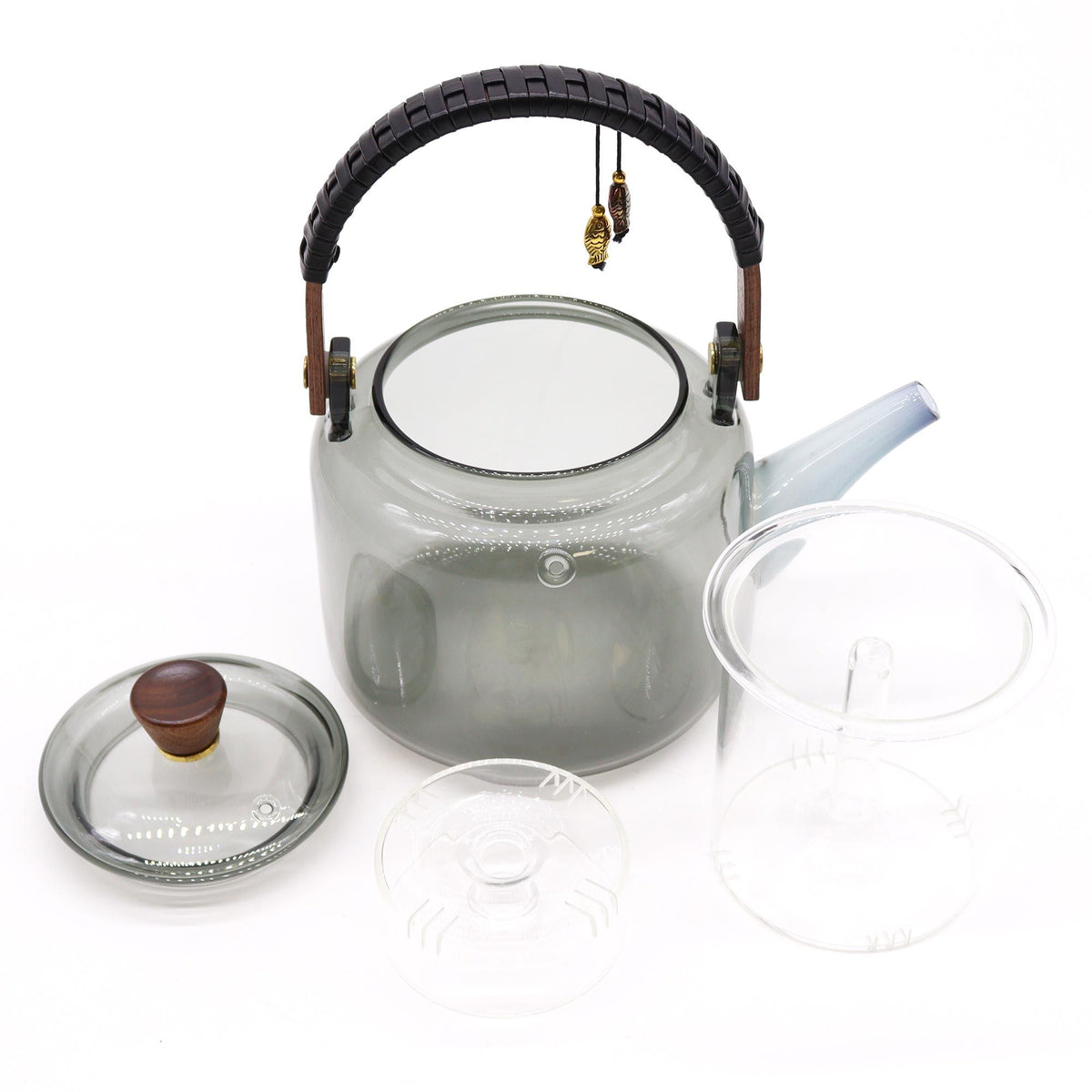 Glass Infuser Teapot - With Steamer System Charcoal - 1000ml product image 2