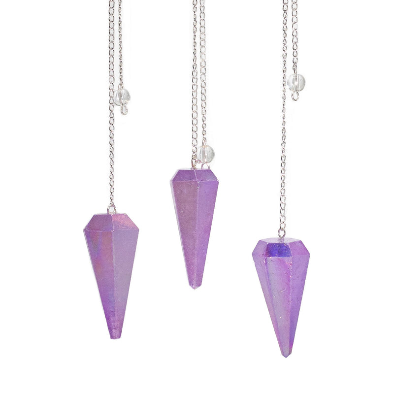 Six Sided Pendulum - Aurora Crystal Purple - 4cm product image