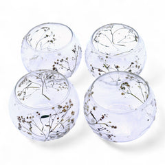 Natural Floral Glass - Bowl Candle Holder - Margarita - (8x10cm) product image