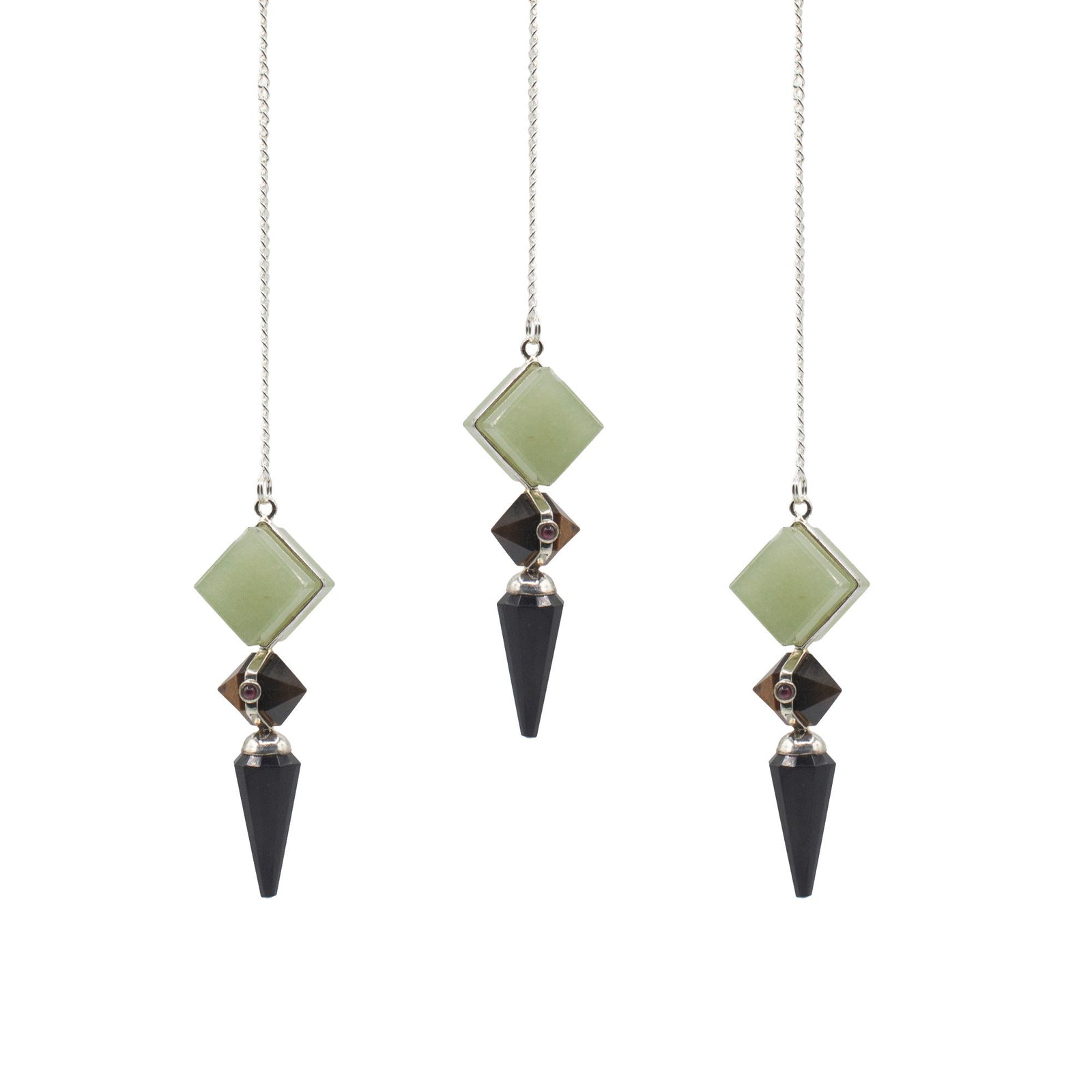 Builder of Realms - Three Piece Pendulum - Black Agate - Green Aventurine - Tiger Eye product image