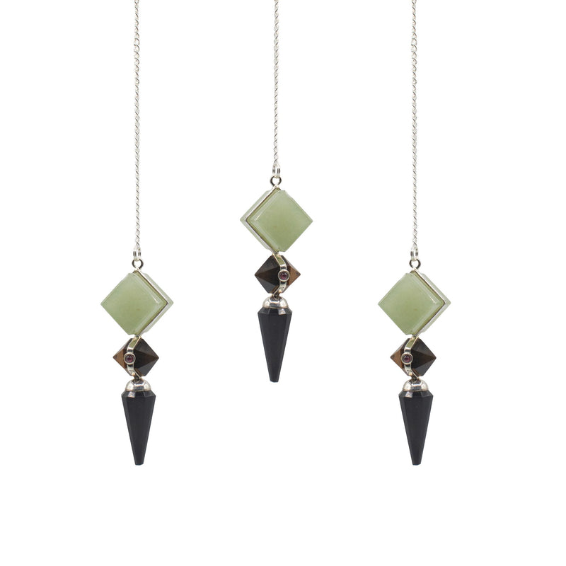 Builder of Realms - Three Piece Pendulum - Black Agate - Green Aventurine - Tiger Eye product image