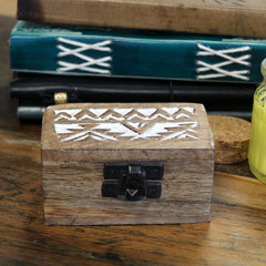 White Washed Wooden Box - Pill Box Slavic Design product image 3