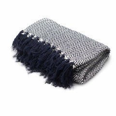 Boho Comfort Throws - Navy Zigzag product image 5