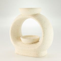 Ceramic Zen Oil Burner - Large Oval Pebble - Speckled Off-White product image 4