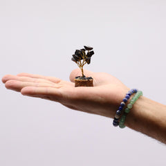 Mini Gemstone Tree On Wood Base - Black Agate (15 stones) product image 4