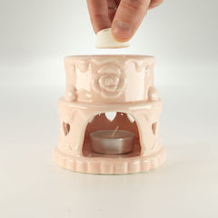 Ceramic Cake Oil Burner - Hearts - Pink product image 5