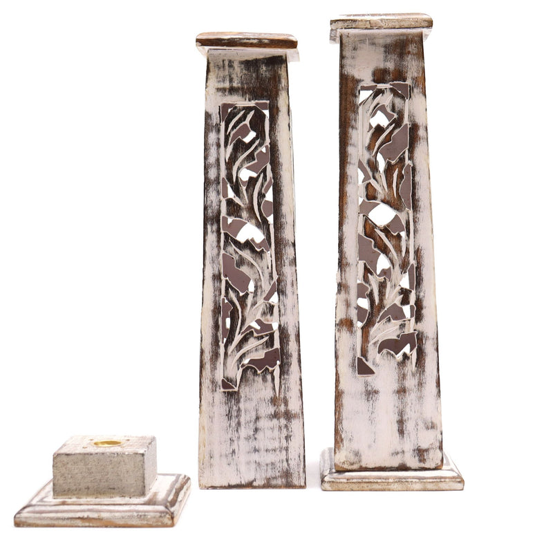 Tapered Incense Tower Washed Des2 - Mango Wood product image