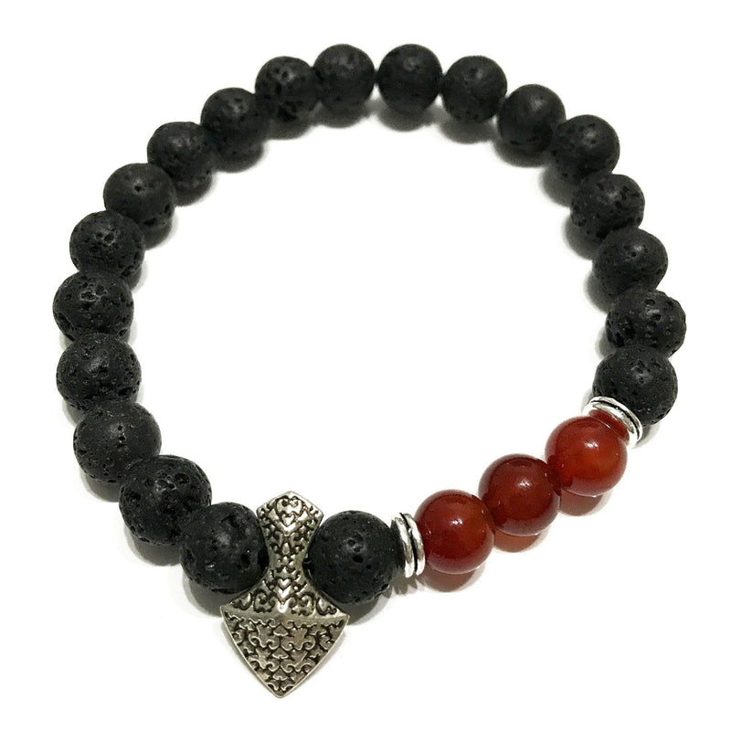 Lava Stone Bracelet - Axe-head Carnelian product image