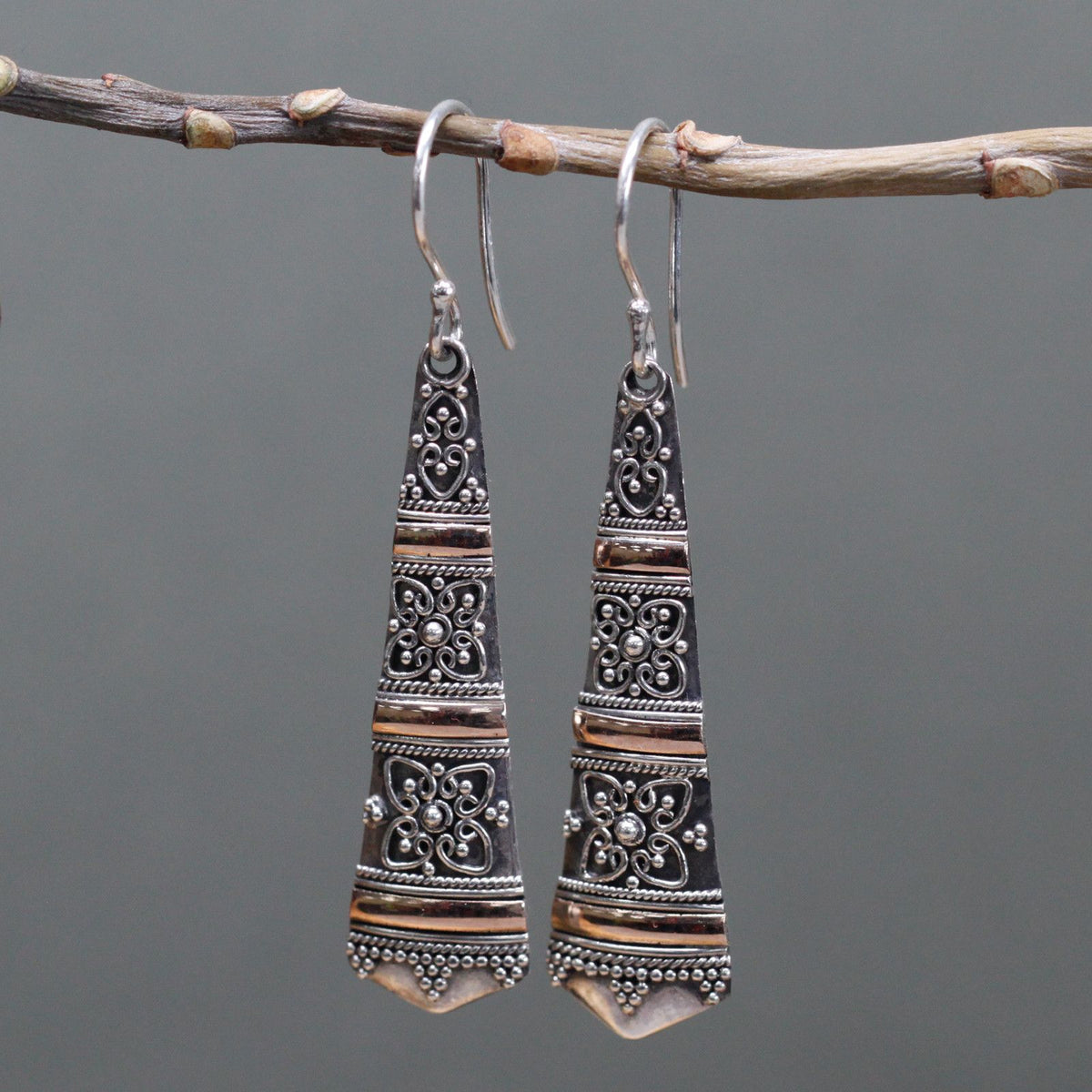 Silver & Gold Earring - Tribal Drops product image 2