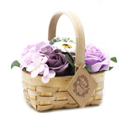 Medium Lilac Bouquet in Wicker Basket product image