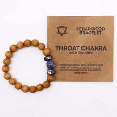 Cedarwood Throat Chakra Bangle with Sodalite product image 4