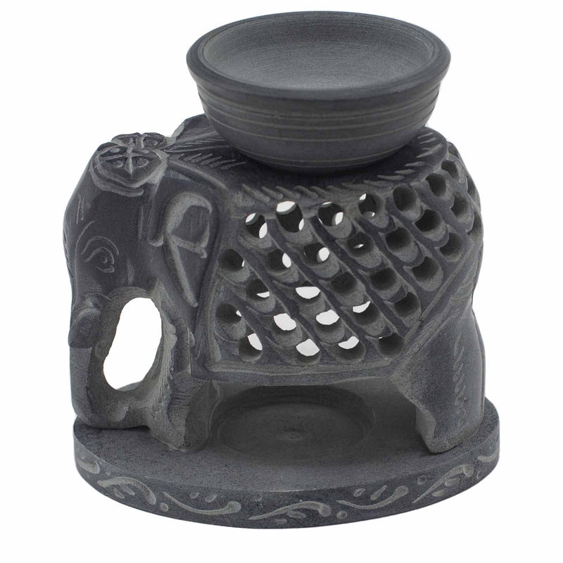Soapstone Oil Burner 10.5cm - Standing Elephant product image